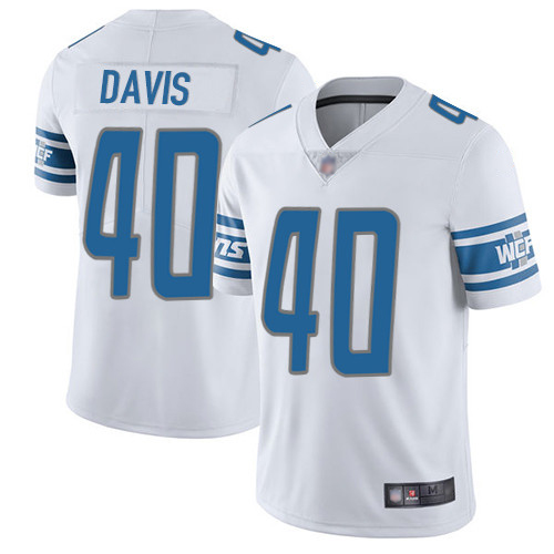 Detroit Lions Limited White Men Jarrad Davis Road Jersey NFL Football 40 Vapor Untouchable